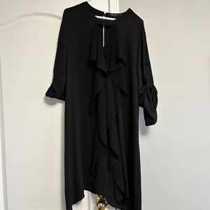 Black dress with ruffle detail